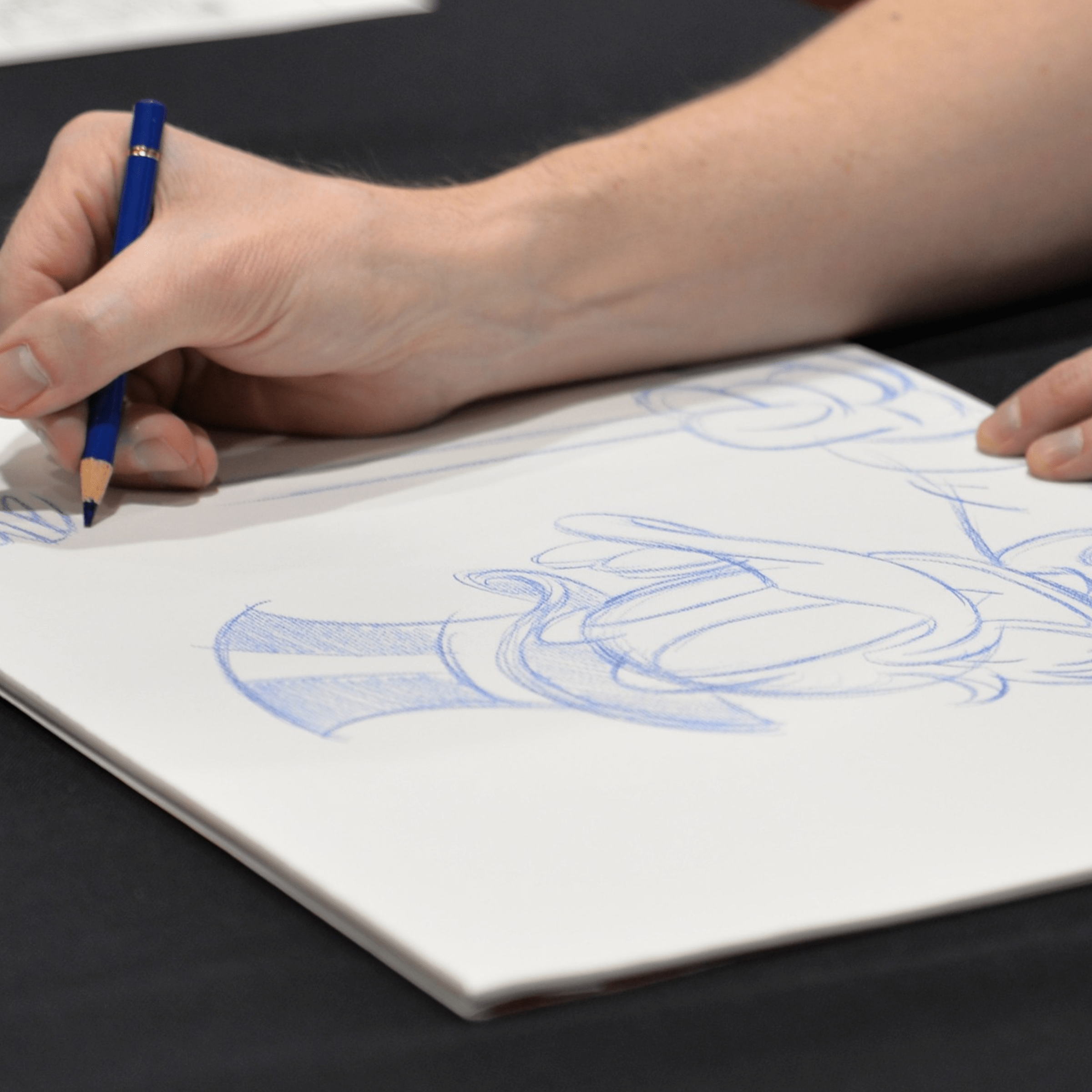 Comic drawing and sketch on notebook